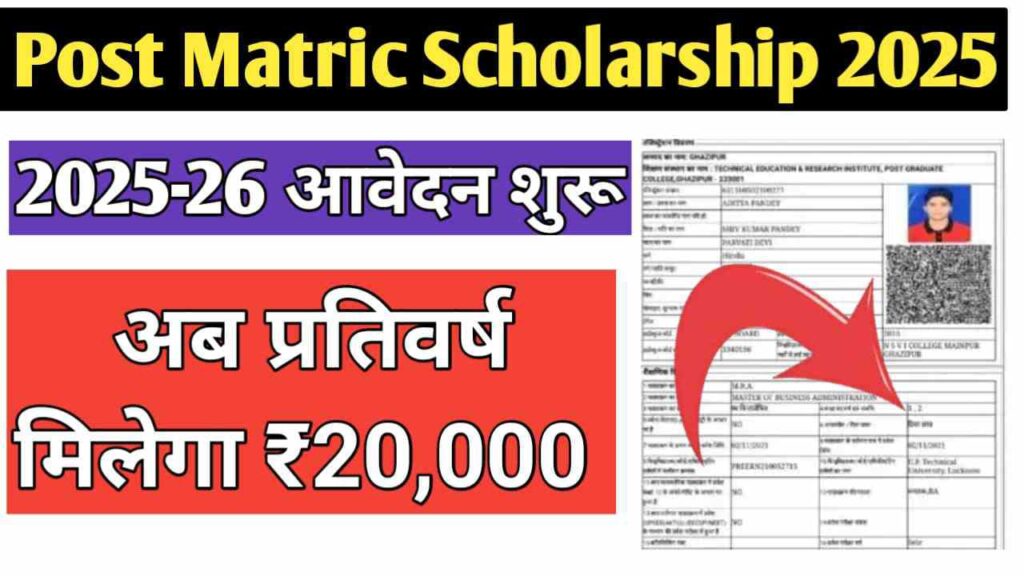 Haryana post matric scholarship 2025-26