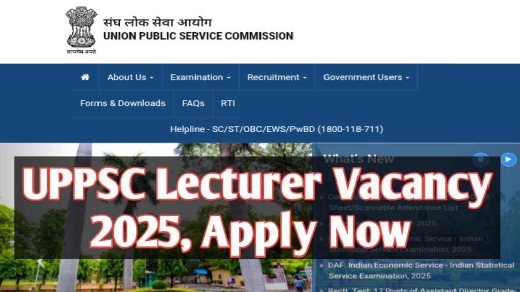 UPPSC Lecturer Vacancy 2025